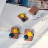 4pcs Candy-Colored Resin Earrings Accessories