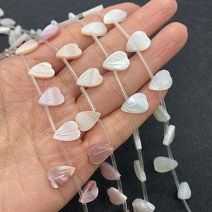3pcs Natural Pearl Shell Petal Charm Beads 9x12mm