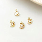 Gold-Clad Zircon Planet Moon Star DIY Jewelry Set
