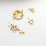 Gold-Clad Zircon Planet Moon Star DIY Jewelry Set