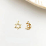 Gold-Clad Zircon Planet Moon Star DIY Jewelry Set
