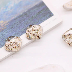 Cracked Shell Resin Square Ring for DIY Earrings