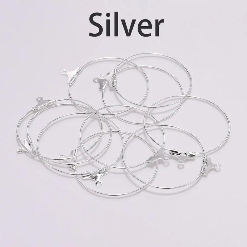 30Pcs DIY Big Round Wire Hoop Earrings Kit for Dangle Earring Jewelry Making