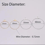 30Pcs DIY Big Round Wire Hoop Earrings Kit for Dangle Earring Jewelry Making