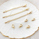 18K Real Necklace Extension Chain Adjustable Copper Plated DIY Accessory