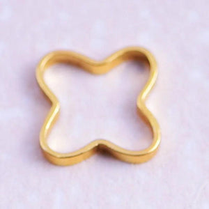 20pcs 6mm High Four Plum-Shaped Copper Tube Rings for DIY Jewelry Making