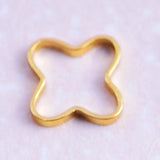 20pcs 6mm High Four Plum-Shaped Copper Tube Rings for DIY Jewelry Making