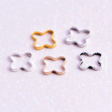 20pcs 6mm High Four Plum-Shaped Copper Tube Rings for DIY Jewelry Making