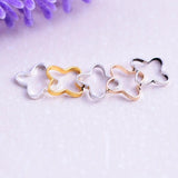 20pcs 6mm High Four Plum-Shaped Copper Tube Rings for DIY Jewelry Making