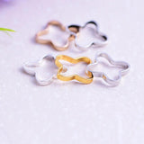 20pcs 6mm High Four Plum-Shaped Copper Tube Rings for DIY Jewelry Making