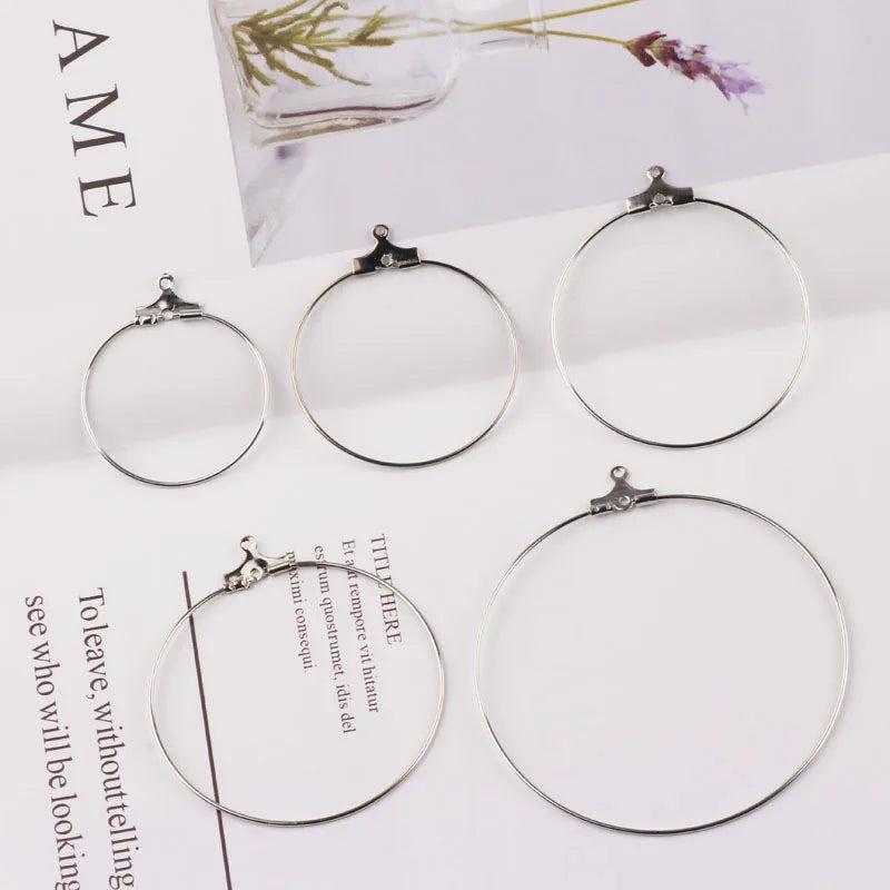 10pcs Copper Plating Round Earrings Korea Minimalist Earring Stud