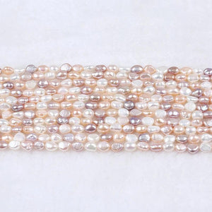 8-9mm Baroque Pearl Strand Pink Purple Straight Hole