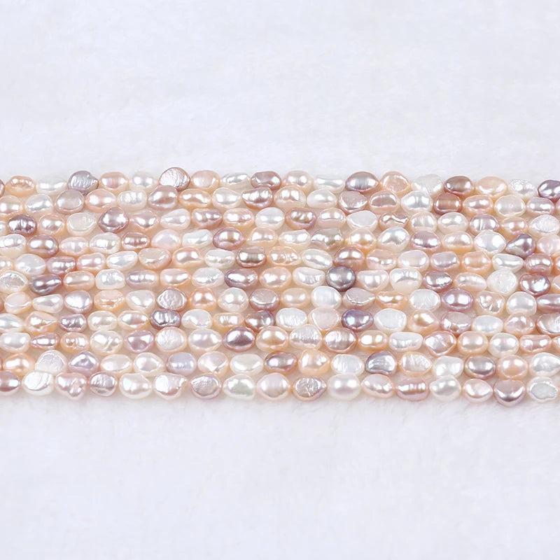 8-9mm Baroque Pearl Strand Pink Purple Straight Hole