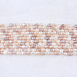 8-9mm Baroque Pearl Strand Pink Purple Straight Hole