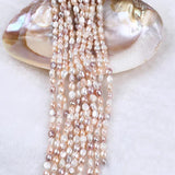 8-9mm Baroque Pearl Strand Pink Purple Straight Hole