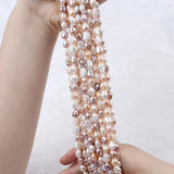 8-9mm Baroque Pearl Strand Pink Purple Straight Hole