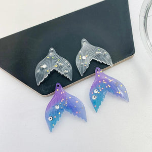 Acrylic Diamond Fishtail Pendant Earrings DIY Accessory Set