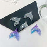 Acrylic Diamond Fishtail Pendant Earrings DIY Accessory Set
