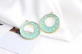 Enamel Alloy Circle Earrings for Women DIY Material