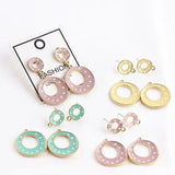 Enamel Alloy Circle Earrings for Women DIY Material