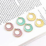 Enamel Alloy Circle Earrings for Women DIY Material