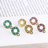 Enamel Alloy Circle Earrings for Women DIY Material