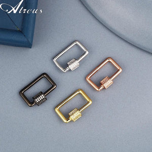 DIY Pendant Carabiner Screw Clasps Copper Micro Pave Zirconia Chain Hook