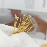 Copper-plated 18K Arc Head T-shaped Needle Earrings DIY Basic Material
