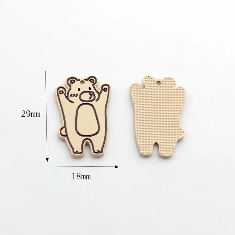 10pcs Fun Bear Rabbit Honey Coffee Pendant for Jewelry Making