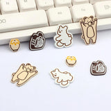 10pcs Fun Bear Rabbit Honey Coffee Pendant for Jewelry Making