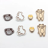 10pcs Fun Bear Rabbit Honey Coffee Pendant for Jewelry Making