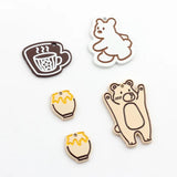 10pcs Fun Bear Rabbit Honey Coffee Pendant for Jewelry Making