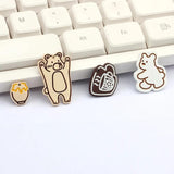 10pcs Fun Bear Rabbit Honey Coffee Pendant for Jewelry Making
