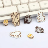 10pcs Fun Bear Rabbit Honey Coffee Pendant for Jewelry Making