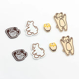 10pcs Fun Bear Rabbit Honey Coffee Pendant for Jewelry Making