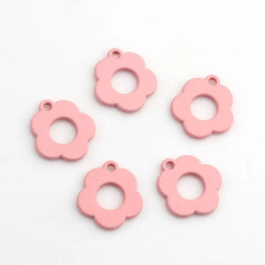 10pcs Leaf Flower Hollow Pendant for Making Jewelry DIY Accessories