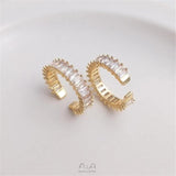 14K Plating T Square Zircon Ring Ins Wind Senior Index Finger Opening Ring