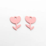 10pcs Leaf Tulip Flower Pendant for DIY Jewelry Making