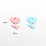 10pcs Leaf Tulip Flower Pendant for DIY Jewelry Making