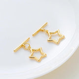 4 Sets 18K Plated Brass Toggle Clasps for DIY Jewelry Making