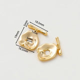 4 Sets 18K Plated Brass Toggle Clasps for DIY Jewelry Making