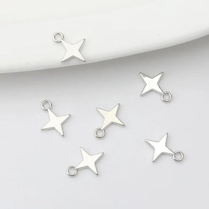 Alloy Plating Mini Star Pendant Silver Hand-Made Jewelry Materials