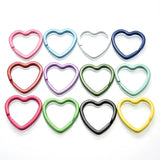 10Pcs 31mm Heart Shape Key Chains Split Ring DIY Key Rings Jewelry Making Access