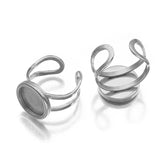 4Pcs Stainless Steel Adjustable Ring Base Blanks for DIY Jewelry Making