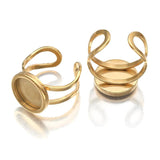 4Pcs Stainless Steel Adjustable Ring Base Blanks for DIY Jewelry Making