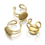 4Pcs Stainless Steel Adjustable Ring Base Blanks for DIY Jewelry Making