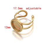 4Pcs Stainless Steel Adjustable Ring Base Blanks for DIY Jewelry Making