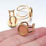 4Pcs Stainless Steel Adjustable Ring Base Blanks for DIY Jewelry Making