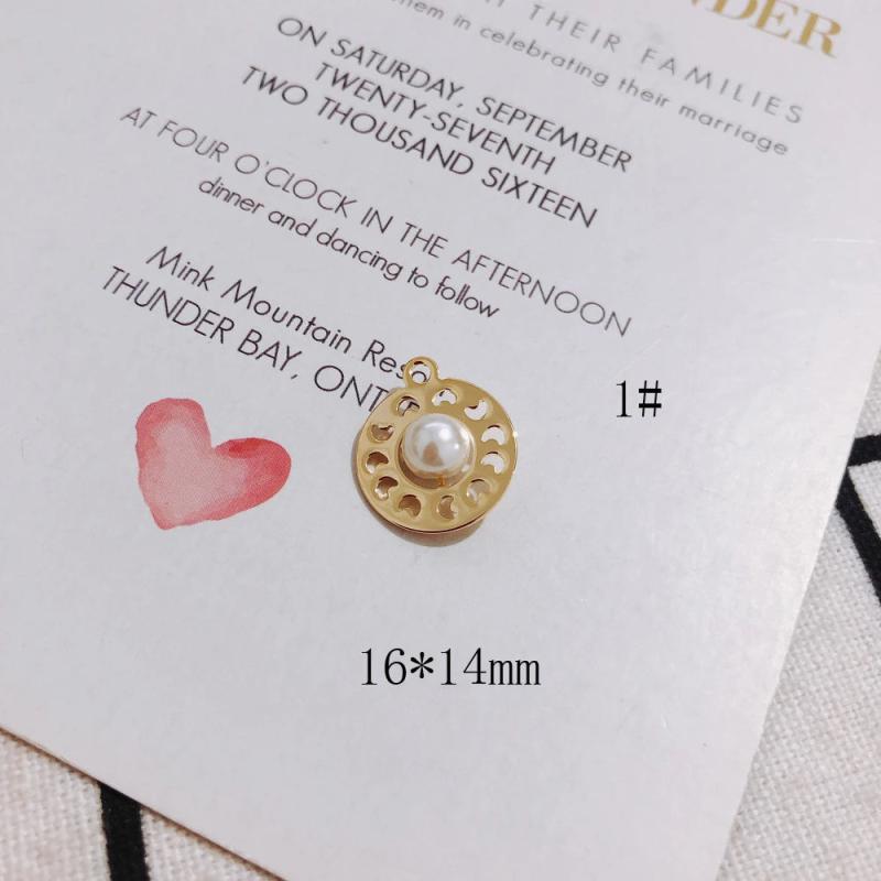 6pcs DIY Copper Edge Star Pearl Pendant Earrings Accessories