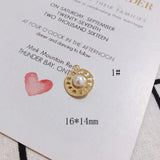 6pcs DIY Copper Edge Star Pearl Pendant Earrings Accessories